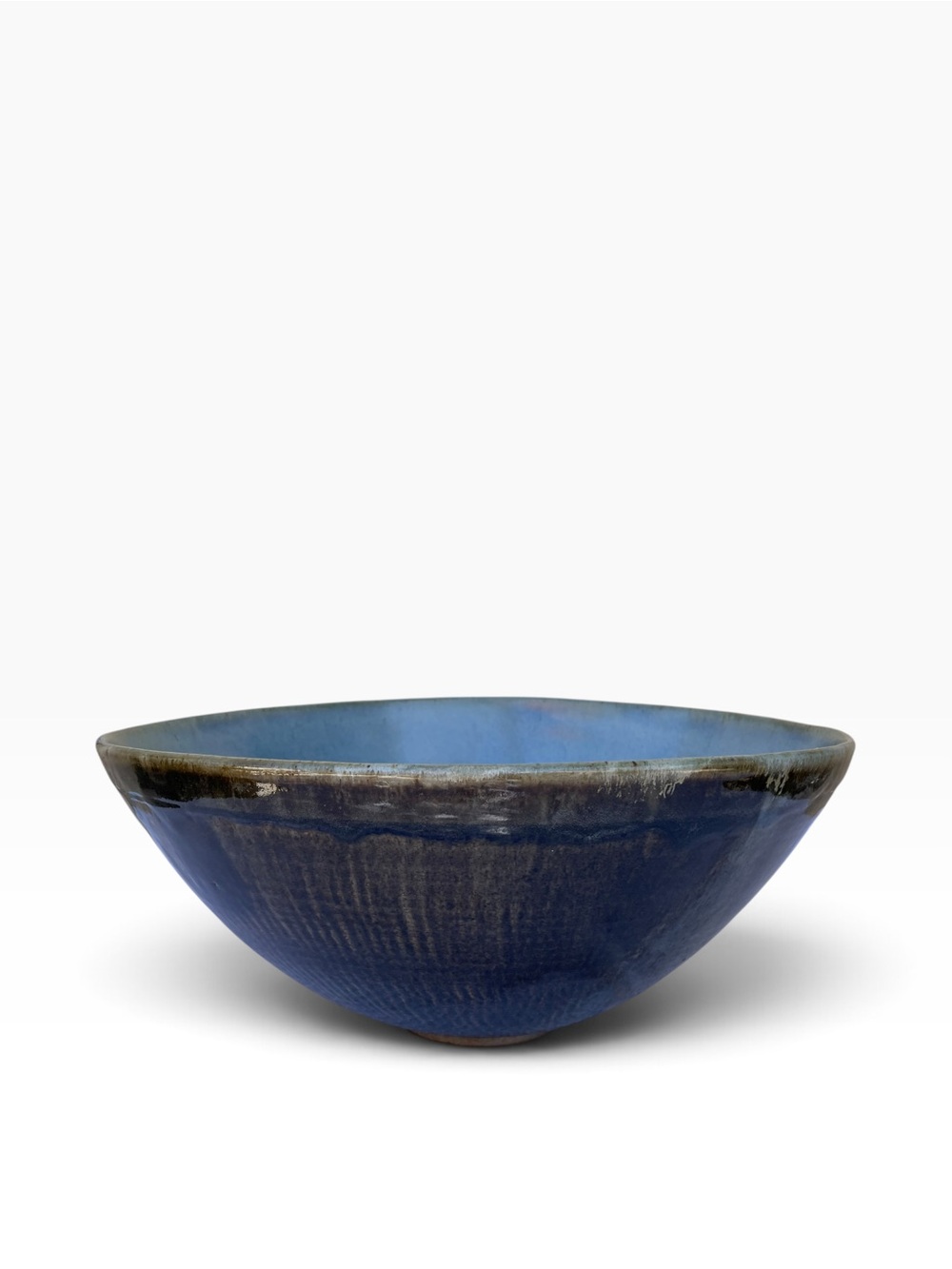 Artisan Handcrafted Ceramic Stoneware Large Salad Bowl Signed Chen 2018